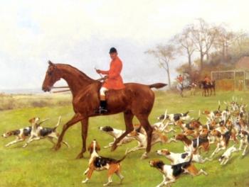 Thomas Blinks : Foxhounds Leaving the Kennels